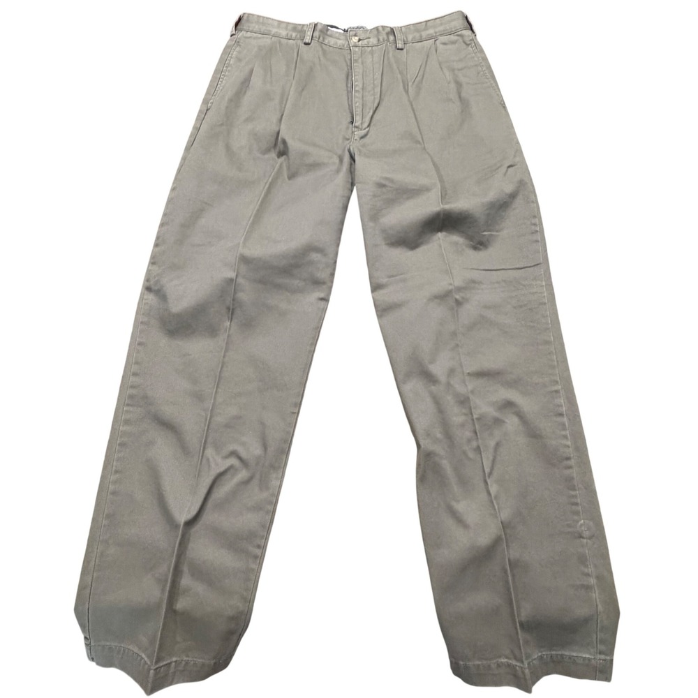 Polo‎ Jeans Co Ralph Lauren Mens Pleated Chino Pants Olive Green 36x30 Cotton
